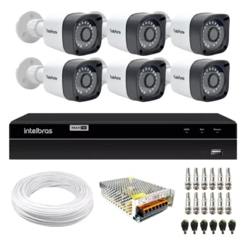 Kir Cftv 6 Cameras Segurança 1080p Full Hd Dvr Intelbras 8ch
